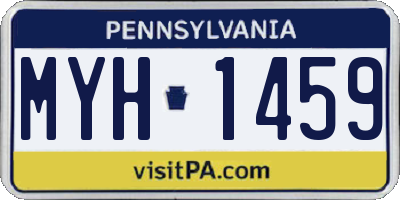 PA license plate MYH1459