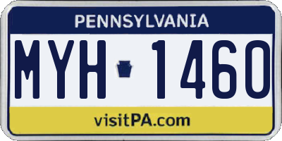 PA license plate MYH1460