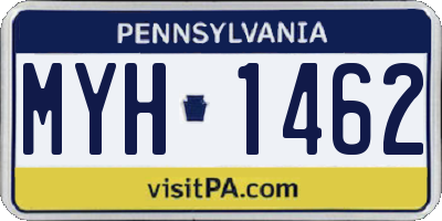 PA license plate MYH1462