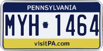 PA license plate MYH1464