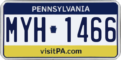 PA license plate MYH1466