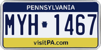 PA license plate MYH1467