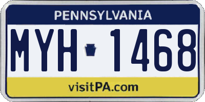 PA license plate MYH1468
