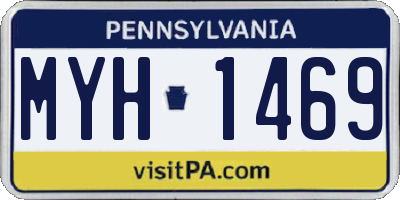 PA license plate MYH1469