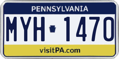 PA license plate MYH1470