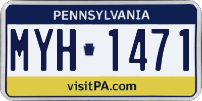 PA license plate MYH1471