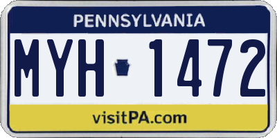 PA license plate MYH1472