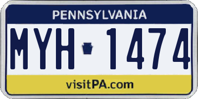 PA license plate MYH1474