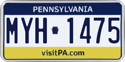 PA license plate MYH1475