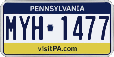 PA license plate MYH1477
