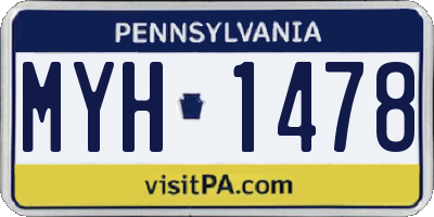 PA license plate MYH1478
