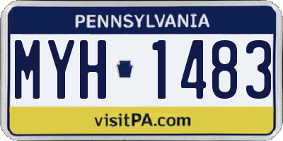PA license plate MYH1483