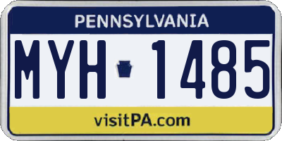 PA license plate MYH1485