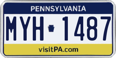 PA license plate MYH1487