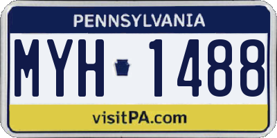 PA license plate MYH1488