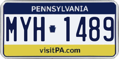 PA license plate MYH1489
