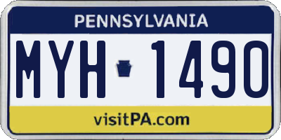 PA license plate MYH1490