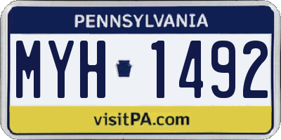 PA license plate MYH1492