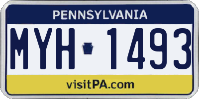 PA license plate MYH1493