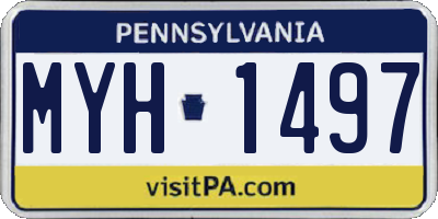 PA license plate MYH1497