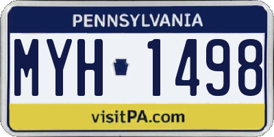 PA license plate MYH1498