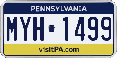 PA license plate MYH1499