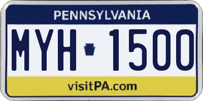 PA license plate MYH1500