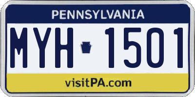 PA license plate MYH1501