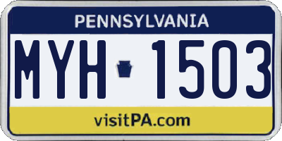 PA license plate MYH1503