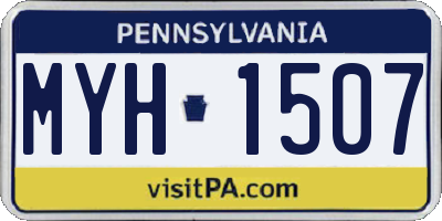 PA license plate MYH1507