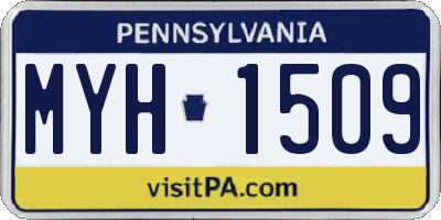 PA license plate MYH1509