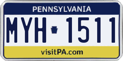 PA license plate MYH1511