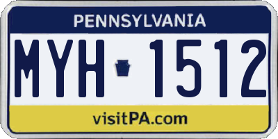 PA license plate MYH1512
