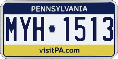 PA license plate MYH1513