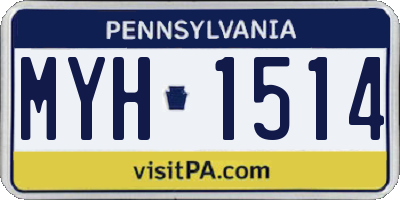 PA license plate MYH1514