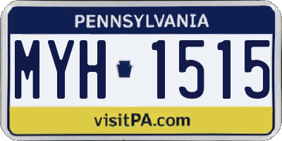 PA license plate MYH1515