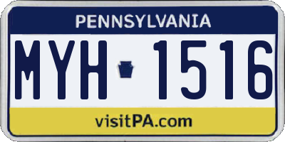 PA license plate MYH1516