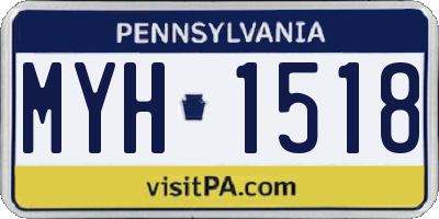PA license plate MYH1518