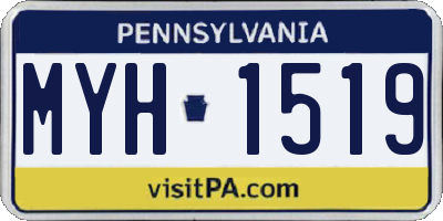 PA license plate MYH1519