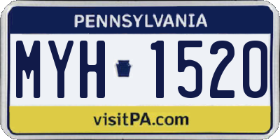 PA license plate MYH1520