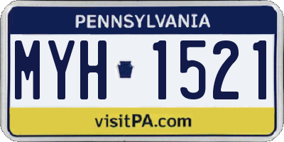 PA license plate MYH1521