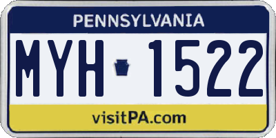 PA license plate MYH1522