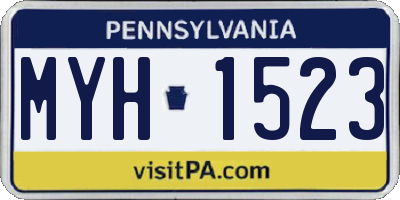 PA license plate MYH1523