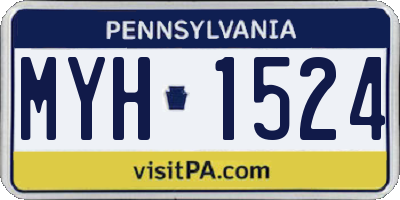 PA license plate MYH1524