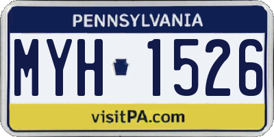 PA license plate MYH1526