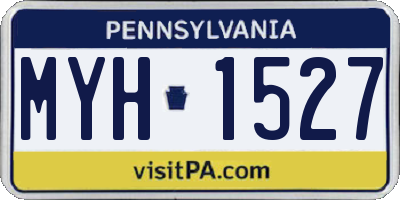 PA license plate MYH1527