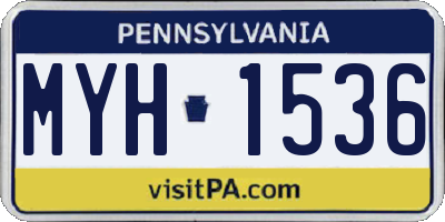 PA license plate MYH1536