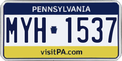 PA license plate MYH1537