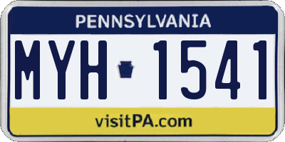 PA license plate MYH1541