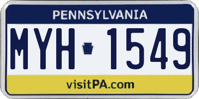 PA license plate MYH1549